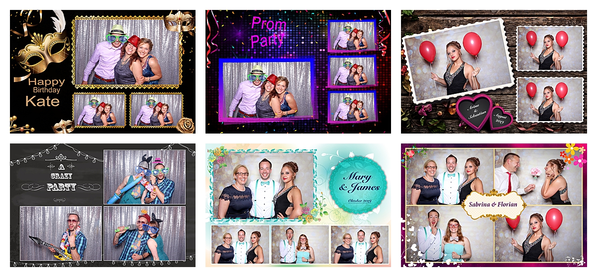 Fotobox mieten: Layouts